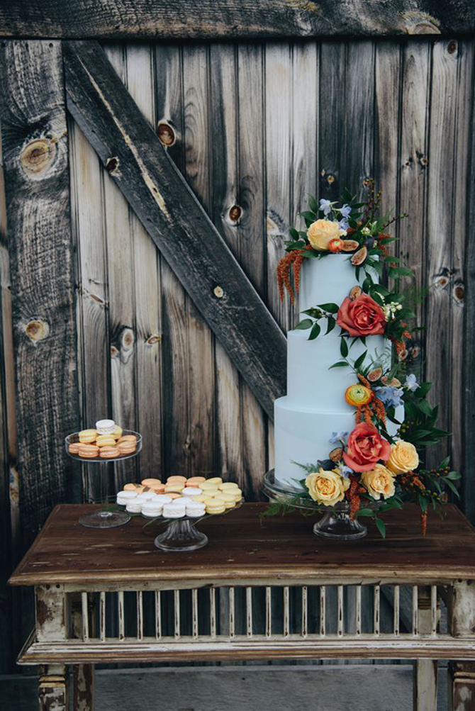 Rustic Wedding Cake and Macarons - Wolf Oak Acres - Oneida, NY - Central New York