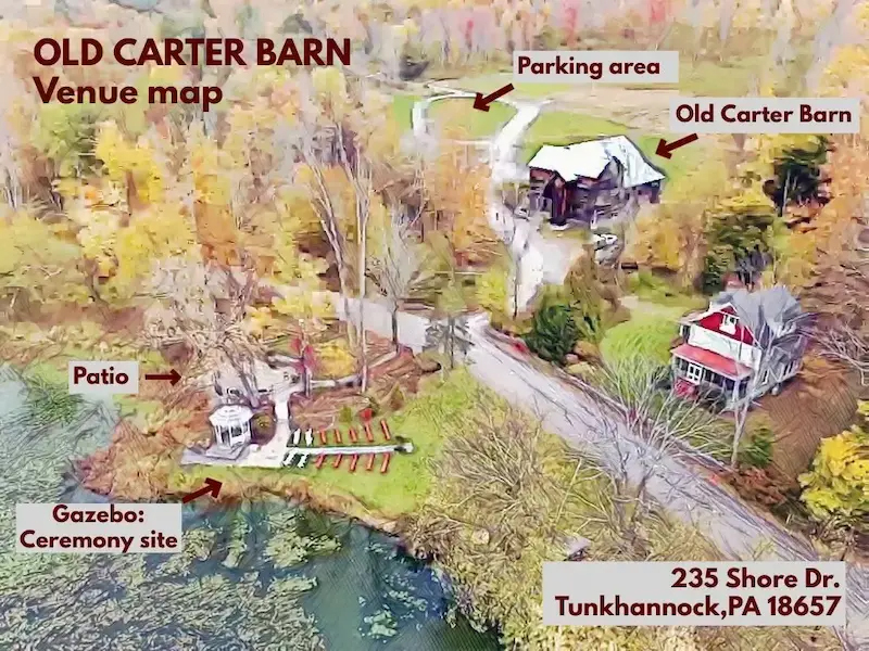 Old Carter Barn
Tunkhannock, Pennsylvania LGBT Wedding Reception Venue
Lake Carey, Scranton, Wilkes-Barre
