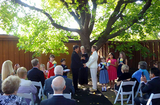 Reverend Pamela Brehm - Outdoor LGBT Wedding Ceremony