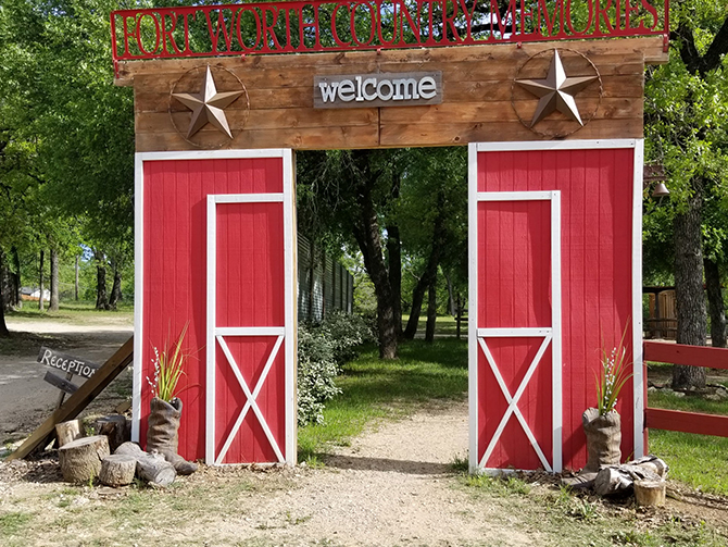 Red Barn door - Fort Worth Country Memories - Fort Worth, Texas Wedding Venue