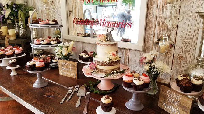 Wedding Receptions Dessert Display - Fort Worth Country Memories - Fort Worth, Texas Wedding Venue