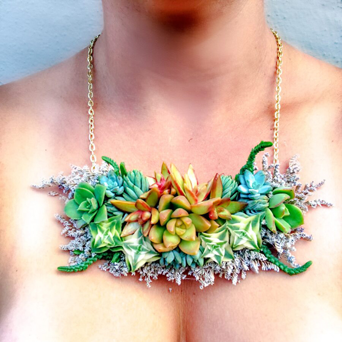 Succulent Wedding Decor and wearable art succulent jewelry - Succulents for Hire Toni Sicola