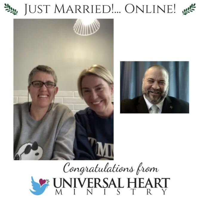 Universal Heart Ministry
In-Person and Virtual LGBT Wedding Officiant 
Serving Utah, Tennessee & Florida - Virtual wedding, online wedding

