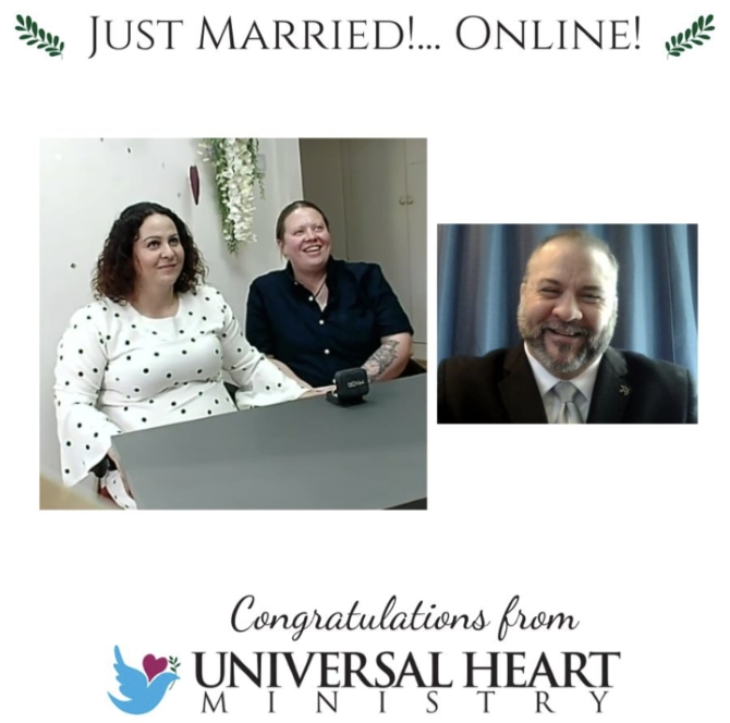Universal Heart Ministry
In-Person and Virtual LGBT Wedding Officiant 
Serving Utah, Tennessee & Florida - Virtual wedding, online wedding
