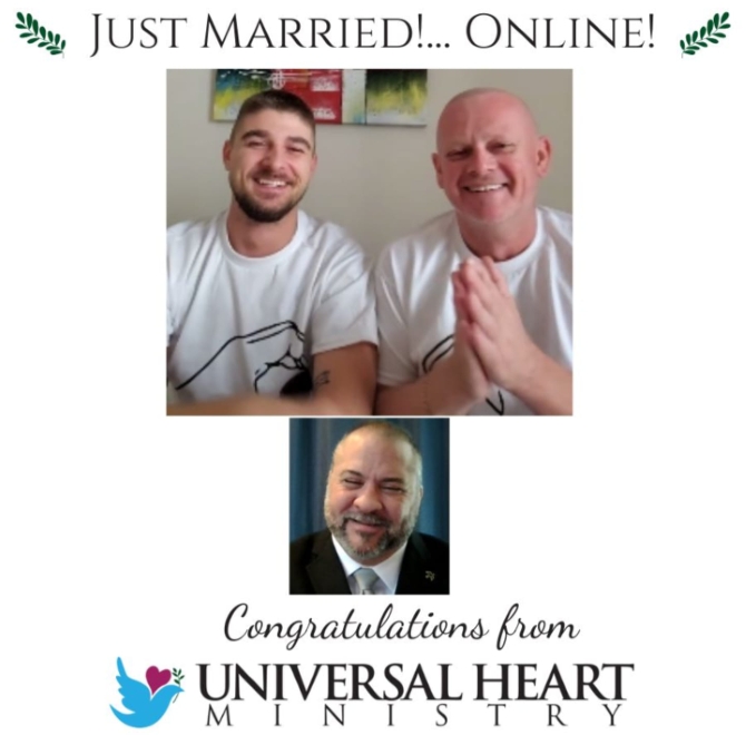 Universal Heart Ministry
In-Person and Virtual LGBT Wedding Officiant 
Serving Utah, Tennessee & Florida - Virtual wedding, online wedding
