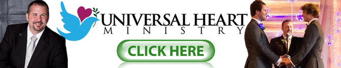 Universal Heart Ministry
In-Person and Virtual LGBT Wedding Officiant
Serving Utah, Tennessee & Florida - Virtual wedding, online wedding