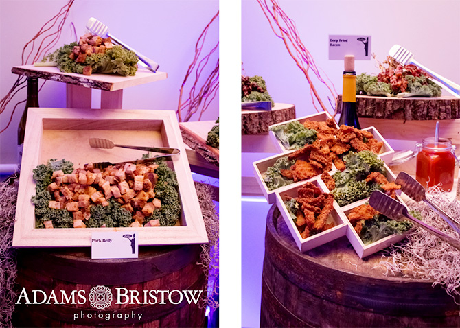 Butler's Unique Catering & Events - Catered buffet on wooden barrels