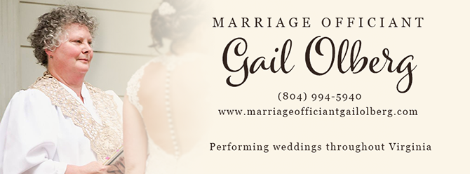 Greater Richmond Area Virgina LGBT Wedding Officiant - Gail Olberg