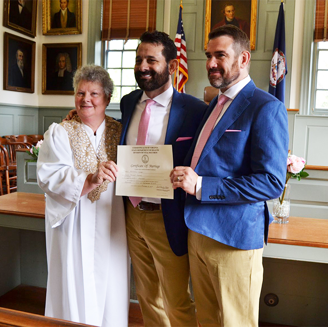 Greater Richmond Area Virgina LGBT Wedding Officiant - Gail Olberg