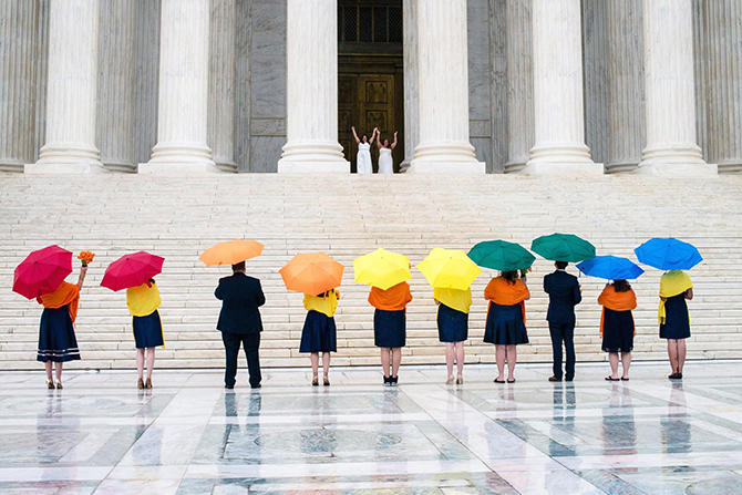 wedding umbrellas at Capital - Arlington, VA Same-Sex Wedding Photographer - Photos From The Harty