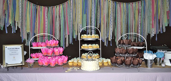 Classy Girl Cupcakes - Assorted cupcake displays all natural ingredients