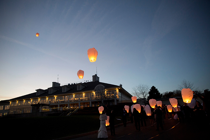 Geneva National Resort LGBT Floating Paper Lanterns Launch at Lake Geneva Wisconsin