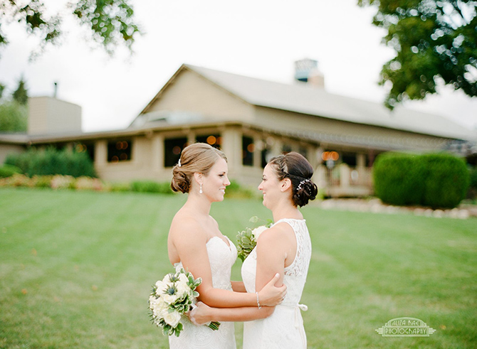 Lesbian Wedding Ceremony - Lake Lawn Resort in Wisconsin