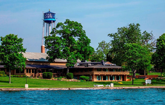 Lakefront property view - Lake Lawn Resort Wisconsin - Water Tower