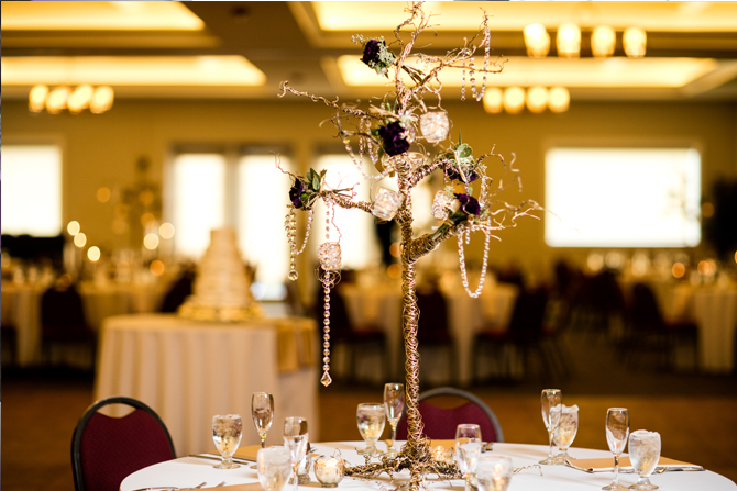 The Ridge Hotel Aspen Ballroom in Lake Geneva Wisconsin - Crystal Tree Centerpiece