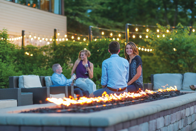 The Ridge Hotel Outdoor Fire Feature in Lake Geneva Wisconsin