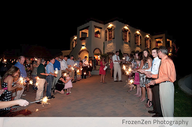 Crown Winery LLC - Outdoor Reception Guests with Sparklers