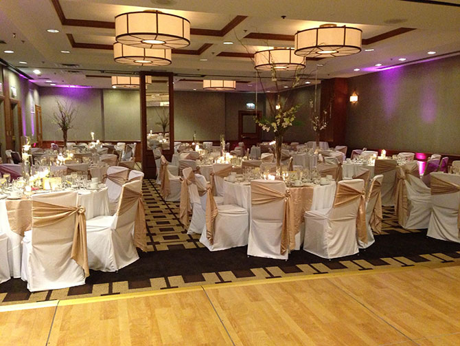 Embassy Suites Chicago wedding reception decor
