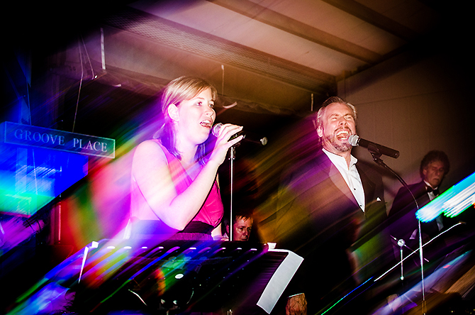 Groove Place Havertown, PA LGBT Wedding Dance Band singing with synergy