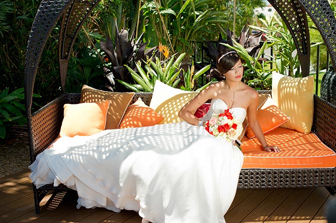 The Hotel Zamora St. Pete Beach Florida Bride Posing Outdoors