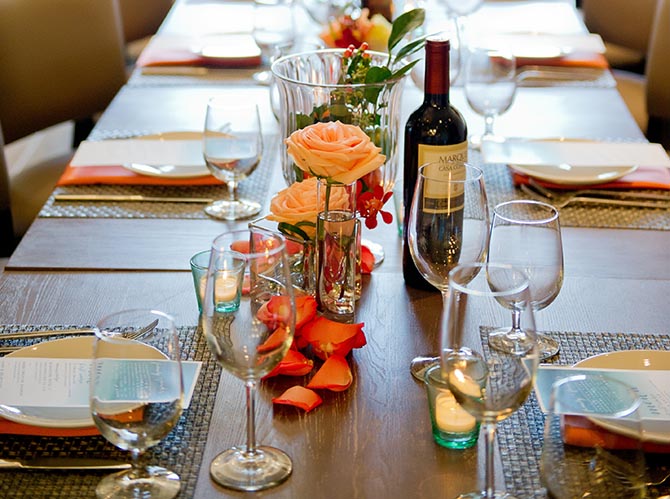 The Hotel Zamora St. Pete Beach Florida Table Set With Wine Glasses