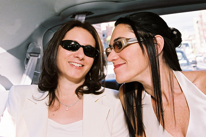 Ira Fox Photography - NYC Lesbian couple in a limo