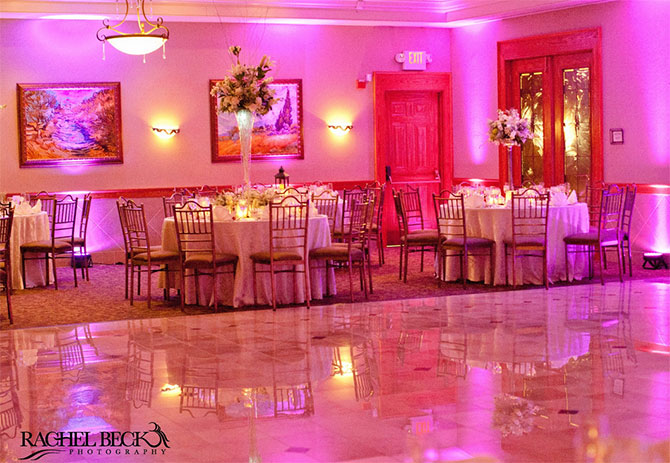 Talamore Country Club - Les Jardins - Reception venue magenta lighting