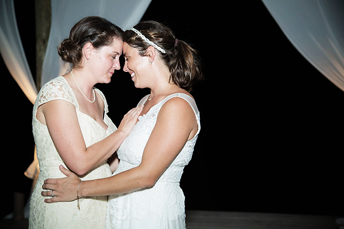Mansion By The Sea - Brides together at night