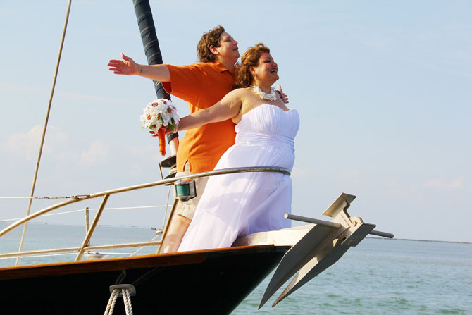 Mansion By The Sea - LGBT couple preparing for ceremony