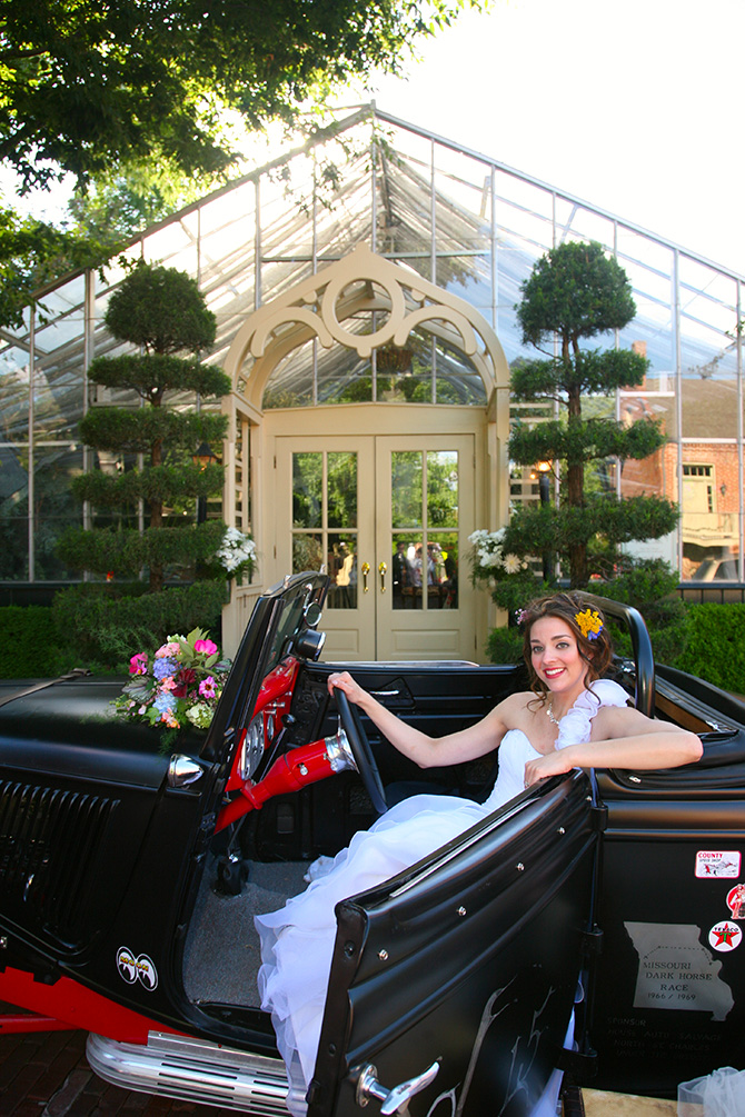Memories Are Forever - Wedding photograph of bride in sports car