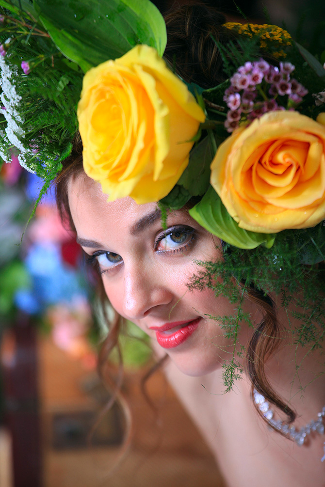 Memories Are Forever - Bridal portrait with extravagant floral headress