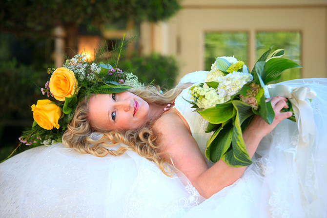 Memories Are Forever - Portrait reclining bridal pose