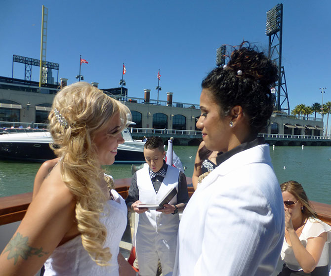 San Francisco Bay Boat Cruises - lesbian vow exchange