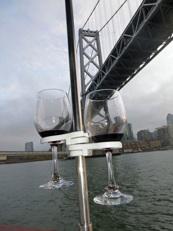 San Francisco Bay Boat Cruises - wine goblet holders