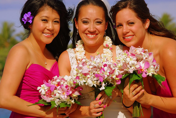 Trinity Hawaiian Weddings - A Smiling Bridal Party